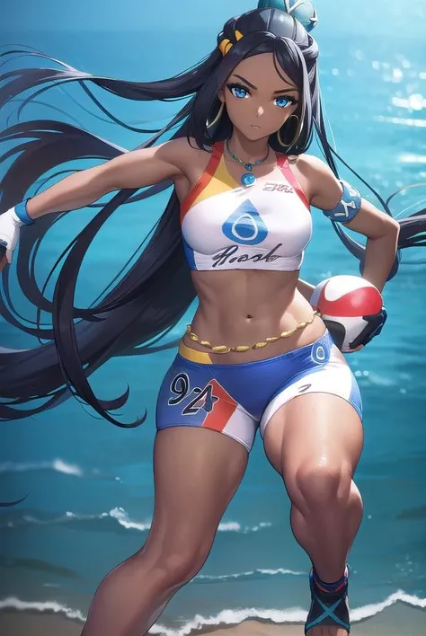 School Swimsuit,,Blushing、Black Hair、ponytail、Pale orange eyes、Head to toe full body、Blushing、Embarrassed look、Composition from the front、A view from slightly below、school swimwear、Acme Face、Random pose、, 、nsfw、Highest quality、1 girl、solo、Ocean、Sandy Beach、Sexy pose、Random pose、Blushing、Wet、Embarrassed、I can see half of my 、、One piece swimsuit、(Strap slip:1.3)、School Swimsuit