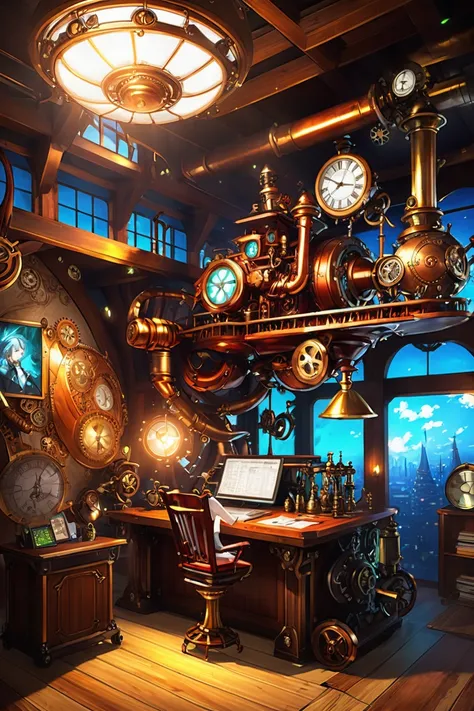 anime style, steampunk, well-lit interior, in a Discordant studio<lora:EnvyBetterHiresFixXL01:0:hr=1><lora:EnvyDigitalIllustrationXL02:1>