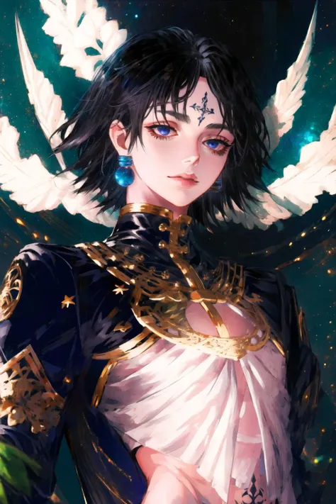 best quality, intricate details,
1boy, <lora:chrolloLucilferHUNTER_v10:0.8> chrollo lucilfer, jewelry, black hair, forehead tattoo,
<lora:planetSimulatorLora_:0.8> earth,milky_way,starry,no_humans, <lora:thickCoatCGStyle_v20:0.8> <lora:auDeleteAuStyleLora_offset:0.8> au \(d elete\),