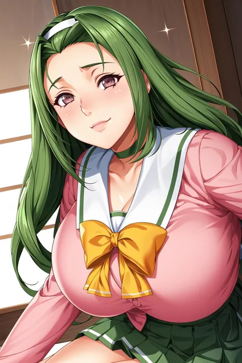 c.c.、Code Geass、Green Hair、waitress、Acme Face、Beautiful smile、Cute Woman、Thick thighs、Best image quality、High resolution、masterpiece、super high quality、Spread your legsしゃがむ、orgasm face、Spread your legsしゃがむ、Black patterned panties、I see your pink panties、Big Ass、Big Breasts 、Blushing、4K quality、Blushing、Proud face、Wearing black knee socks、bed、Spread your legsしゃがむ、Panty shot、Sweaty all over、Heavy breathing、Chest is bobbing up and down、heart、Condescending look、Low - Angle、Zoom in on the crotch、Cowboy Shot、Sit on the living room couch with your knees raised, Spread your legs、bouncing breast,unaligned breasts、breasts swinging up and down breasts
