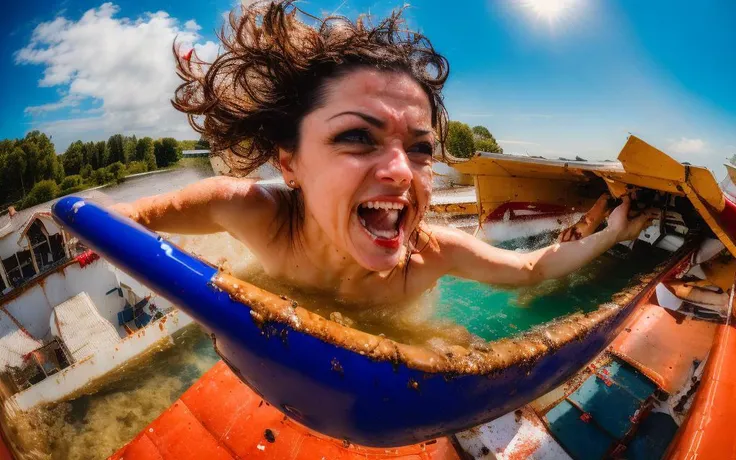(photo:1.2) of a wife falling off the roof, underneath a aassembled plane body, disgusting pansexual bathwater, wide angle <lora:garbage-bin-LoHa-concepts:0.8>