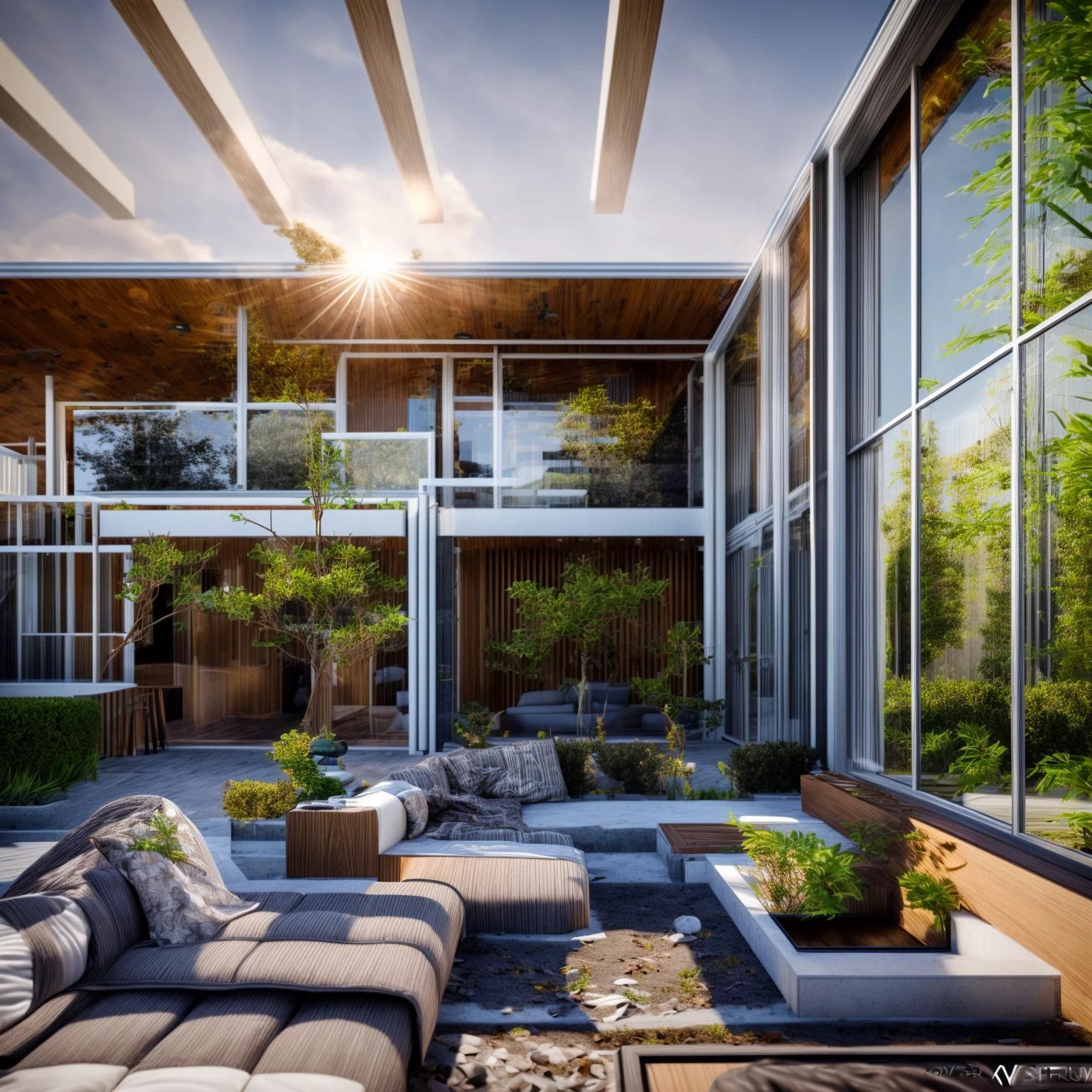 dvArchModern, 85mm, f1.8, portrait, photo realistic, hyperrealistic, orante, super detailed, intricate, dramatic, sunlight lighting, shadows, high dynamic range, house, masterpiece,best quality,(8k, RAW photo:1.2),(( ultra realistic)), modernvilla, blackandwhite, trees, vine, architecture, building, cloud, vivid colour, masterpiece,best quality,super detailed,realistic,photorealistic, 8k, sharp focus, a photo of a building, wood, <lora:villa01_architecture_SDlife_Chiasedamme:0.6>
<lora:more_details:0.6> <lora:add_detail:0.6> <lora:house_architecture_Exterior_SDlife_Chiasedamme:0.5>
