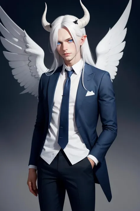 professional full body photo,
ciel, solo, long hair, blue eyes, 1boy, jacket, white hair, male focus, necktie, horns, pointy ears, pants, hair over one eye, chain, arms behind back, bound, demon horns, bound arms, (blue horns:1.1),
detailed skin, detailed eyes,
volumetric fog, volumetric dust,
photo made with Canon EOS in natural style photography,
popular on artstation, popular on deviantart, popular on flicker,
<lora:CielElsword-09:0.95:MIDD>