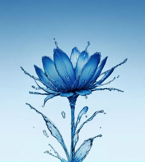 score_9, score_8_up, score_7_up, score_6_up, score_5_up, score_4_up,
 <lora:water:0.6>,
watermode, no humans, blue theme, water, gradient, gradient background, blue background, , simple background, , flower