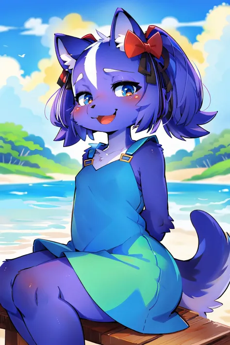 <lora:add_detail:1>, <lora:Furtastic_Detailer:0.7>, (wildlife|fashion) photography, masterpiece,
furry female, anthro, [cat], mirage, <lora:Mirage_Aladdin:0.5>, detailed and extremely fluffy body fur, young, detailed mouth, glossy fur,
rendered eyes, cute-fine-face, small breasts, flat chest,
(adorable striped short sundress tied at the waist), intricate jewelry,
Lavender hair, Choppy Cut, pigtails,
sitting on a table, playful pose, cute pose,
solo, straight on, three-quarter view, close-up,
uploaded on e621, by Etheross, [by manmosu marimo, by Youjomodoki, by Cotora],
<lora:FurryCoreV2New-07:0.3>, furrycore,
<lora:mika_locon_v3l:0.4>,
<lora:MikaPikazoStyle:0.5> , MikaPikazo,
<lora:cure v1:0.4> , zhiyu, cure,
happy,
[[[skunk], shikabane, <lora:shikabane-v1:0.6>]],
at the beach, noon, decorated cozy garden patio, magical garden,
Luskentyre in Scotland, with expansive white sand beaches and crystal-clear waters, Puffy white clouds drifting lazily across a brilliant blue sky,
cinematic composition, hi res, 8k, Remove noise, cinematic lighting, stunningly beautiful, concept art, highly detailed,
masterpiece, best quality, (intricate:0.9), (high detail:1.4), film photography, sharp focus,