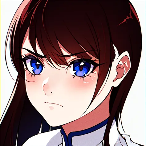 <lora:KaguraV3-1:0.8>, Older Kagura, 1girl, solo, close-up, detailed eyes. striking eyes, annoyed,