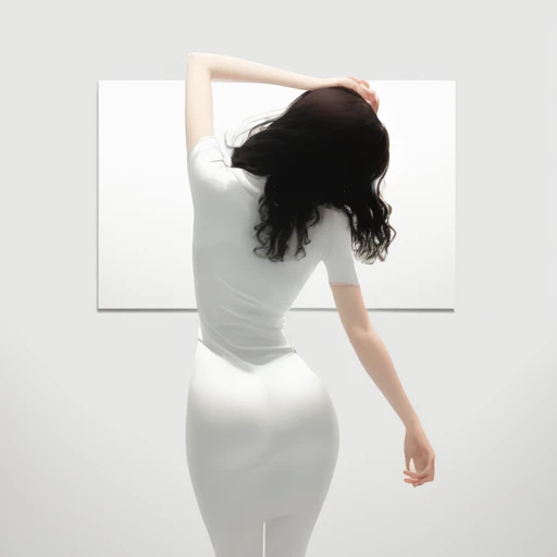 woman in a white room