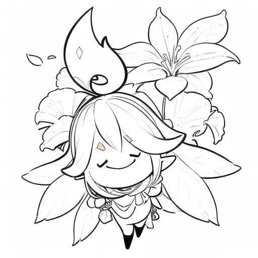 1 lannalo , smile, leaf, flat color<lora:lannaluo-000010:0.8> ,<lora:animeLineartStyle_v20Offset:0.7>