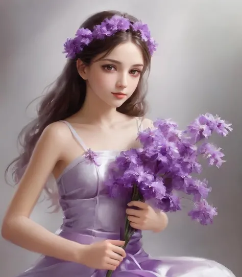 1girl,solo,best quality, high quality, masterpiece, 
 flower, purple flower, <lora:Purple Dom SDXL-000001:0,.8>