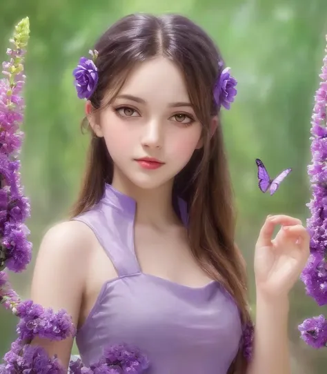 1girl,solo,best quality, high quality, masterpiece, 
 flower, purple flower, <lora:Purple Dom SDXL-000001:0,.8>