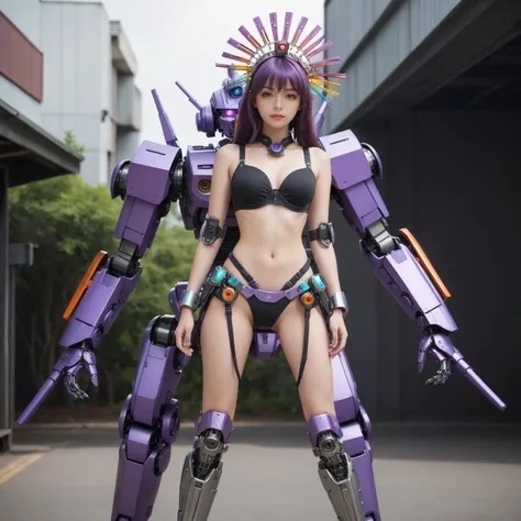 (Purple Dom background, mechanical legs, mechanical arms, stainless steel top, Rainbow-colored metal, bangs):1.6, (Rainbow-colored headdress, sharpening, sharpening face):1.3, 1girl, solo, face viewer, looking at viewer, lipstick, full body, cowboy shot, symmetry, mecha musume, no nipples,mecha bra, mecha, mecha on girl, Purple Dom,
<lora:Purple Dom SDXL-0.1:0.6>
<lora:bayan SDXL:0.0>
<lora:SDXL lucia 000001:0.0>
<lora:SDXL lucia 000002:0.0>
<lora:SDXL lucia 2:0.6>
<lora:SDXL lucia 3:0.0>
<lora:Princess Lucia:0.0>