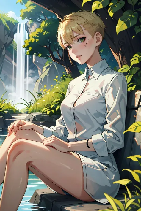 (masterpiece, best quality, highres)
<lora:CyberSandraDorsett:0.8>
CyberSandraDorsett, 1girl, short hair, blonde hair, serene waterfall, morning, peaceful and refreshing with soft sunlight filtering through the foliage