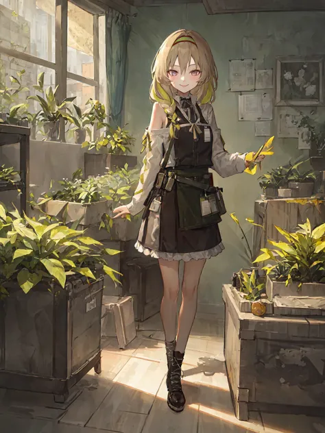 masterpiece, best quality, 1girl, solo, effect, multicolored background,  <lora:bea2-000002:1>, Beanstalk, little smile, standing