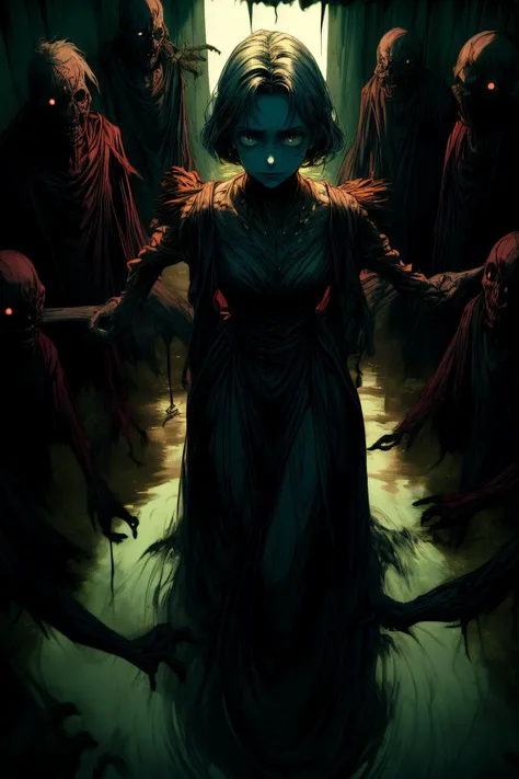 <lora:add_detail:0.8>
a portrait of a woman being dragged down into a lake by monstrous hands,
BREAK
(best quality:1.2), (masterpiece:1.2), award winning, perfect lighting, backlighting, creepy, distressing feeling, horror, creepy lake, highly detailed, from above, <lora:fondle_by_hands_lora01:0.8> 1girl, grabbing,6+boys,multiple boys,