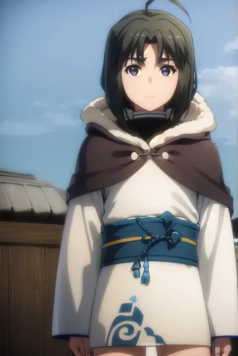 utawarerumonohaku, <lora:utawarerumono haku s2-lora-nochekaiser:1>,
haku, black hair, ahoge, male focus, (black eyes:1.3), (parted bangs:1.5),
BREAK ainu clothes, long sleeves, capelet, japanese clothes,
BREAK outdoors,
BREAK looking at viewer, (cowboy shot:1.5),
BREAK <lyco:GoodHands-beta2:1>, (masterpiece:1.2), best quality, high resolution, unity 8k wallpaper, (illustration:0.8), (beautiful detailed eyes:1.6), extremely detailed face, perfect lighting, extremely detailed CG, (perfect hands, perfect anatomy),