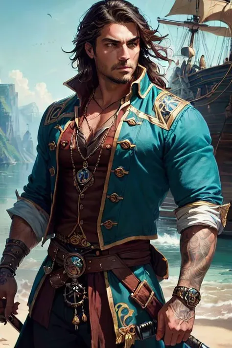 ((King of the pirates))(1boy), dungeons and dragons (pirate), dashing, handsome, rogue, daring swashbuckler holding a sword, adventures, eyes glowing with greed, (rococo, ornate, [white | golden] loose billowing clothes), dynamic pose, dynamic angle,rugged middle aged 50 year old scoundrel, battle hardened, masculine aura, relaxed design, (standing on the deck of a pirate ship), (rich environment),detailed background, fantasy background, realistic, photorealistic, ultra realistic, 8k, (illustration:1.1), (perfect details:1.1), landscape, background, abstract, hard lighting, rim lighting, (8k) (best quality:1.4), (masterpiece:1.3), ultra-detailed <lora:add_detail:1> <lora:Reel_WHorror_1_2_9_ReWo_n:1>
landscape, background,(intricate details, hyperdetailed:1.15) abstract, hard lighting, rim lighting,  (8k) (best quality:1.4), (masterpiece:1.3), ultra-detailed  <lora:add_detail:1>   <lora:epi_noiseoffset2:1>,intricate artwork, sharp, 8k, breathtaking, crystalline, , filigree, hyperrealism, lush detail, poster, perfectionism, sharp focus, <lora:detail_slider_v4:2> <lora:eyes:1><lora:Elixir:1>