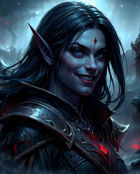 drow, dark elf, colored skin, dark skin, blue skin, grey skin, pointy ears, blue eyes,(evil smile:1.2), ,BloodMagic, (perfect details:1.2), landscape, background, abstract, , (in night time:1.2) (8k) (best quality:1.4), (masterpiece:1.3), ultra-detailed <lora:add_detail:0.7> <lora:3DMM_V12:0.8> <lora:BloodMagic-20:1> <lora:drow_offset:0.8>, (photorealistic:1.4),masterpiece, absurdres, highres, realistic, raw photo ,8k best quality, high quality, max quality