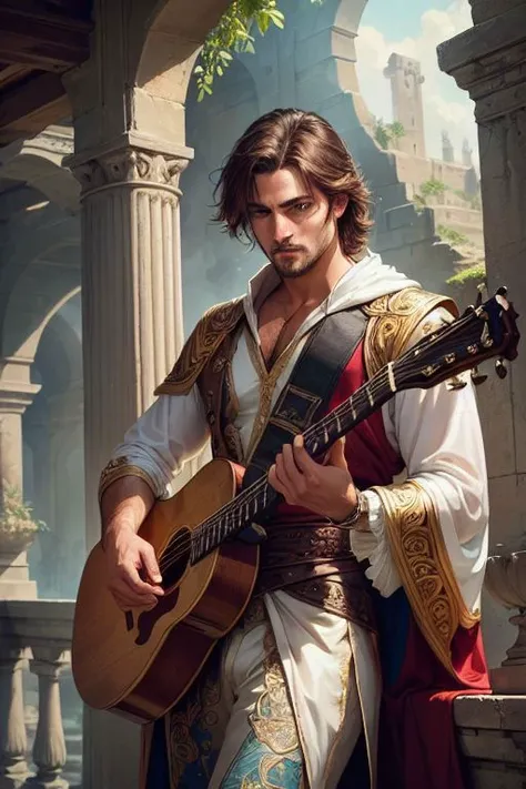 (1boy), dungeons and dragons (lustful bard), playing a magic lute, ((sex magic)), brown hair, dashing, handsome, daring, adventures, eyes glowing with power,  (rococo, ornate, [white | golden] ephemeral translucent billowing robe), dynamic pose, dynamic angle,rugged middle aged 50 year old scoundrel, battle hardened, masculine aura, relaxed design, (ancient ruins), (rich environment),detailed background, fantasy background, realistic, photorealistic, ultra realistic, 8k, (illustration:1.1), (perfect details:1.1), landscape, background, abstract, hard lighting, rim lighting, (8k) (best quality:1.4), (masterpiece:1.3), ultra-detailed <lora:add_detail:1> <lora:Reel_WHorror_1_2_9_ReWo_n:1>
landscape, background,(intricate details, hyperdetailed:1.15) abstract, hard lighting, rim lighting,  (8k) (best quality:1.4), (masterpiece:1.3), ultra-detailed  <lora:add_detail:1>   <lora:epi_noiseoffset2:1>,intricate artwork, sharp, 8k, breathtaking, crystalline, , filigree, hyperrealism, lush detail, poster, perfectionism, sharp focus, <lora:detail_slider_v4:2> <lora:eyes:1><lora:Elixir:1>