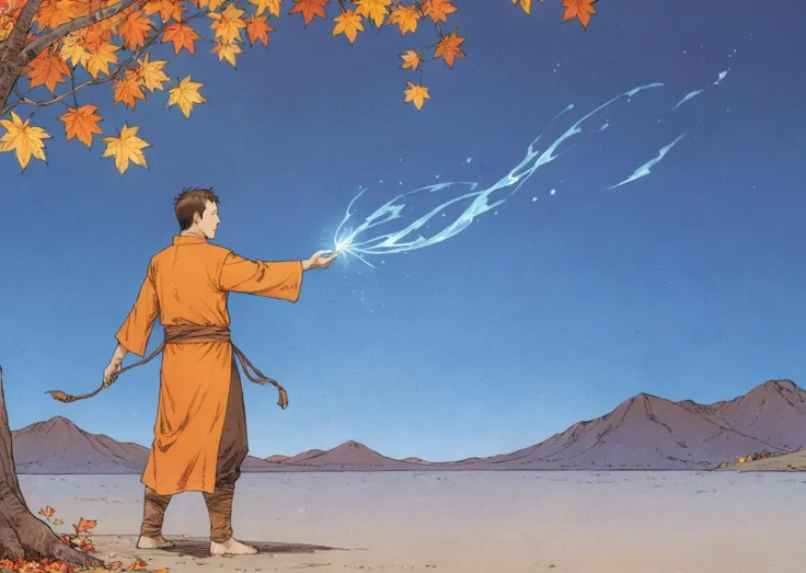 fantasy illustration,anime,art by Tsutomu Nihei,manga,oil paint;
Airbender,monk,intricate blue tattoos,using air powers to blow leaves with his hands,kamekameha,high wind,mini tornado,autumn leaves,maple tree;, <lora:lsdaemon0:1>,benedict cumberbatch,man,, <lora:moebzxl:0.5>, by moebius, masterpiece, best quality, intricate, highly detailed:1.1, drawing, concept art by Jean Giraud, a photograph of  <lora:diffused light style:0.5>
A Diffused light of