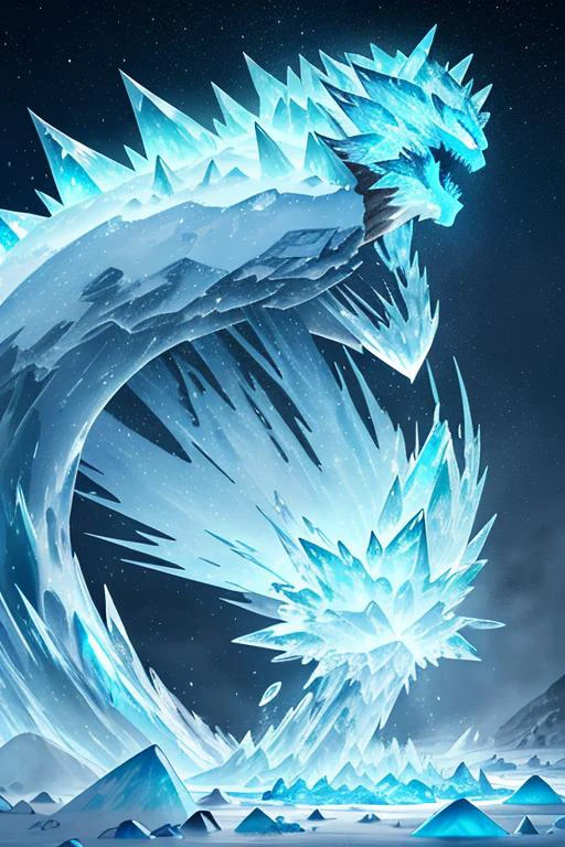(elemental, monster,) (Roaring:1.2) frigid frozen crystal ice elemental, massive monster, (humanoid:0.8) monster, blizzard, snow, frost, massive ice elemental, dynamic angle, nature's wrath, <lora:E:\LoRAtrain\Elements:0.8> elemental, monster, ice