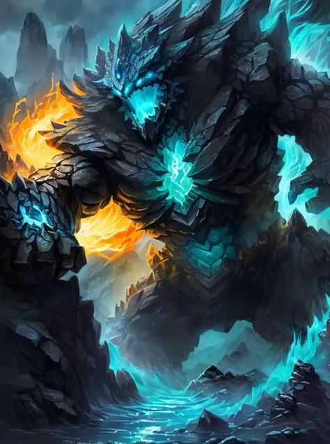 illustartion,digital art,action scene, <lora:Elements-000008:0.65>  elemental, monster, stone, action,8k uhd, high quality, (intricate details:0.9), (hdr, hyperdetailed:1.2),[cory loftis, strobist, pascal campion::0.2]