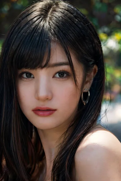 (masterpiece, best quality, beautiful quality, photorealistic, detailed lighting, extremely detailed skin, extremely detailed hair, shadows, 8k, a picture of a woman, black hair, upper body, 1girl, looking at viewer, fcPortrait:1.2), <lora:add_detail:1>, <lora:AAV-shoko:0.8>