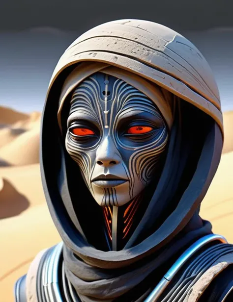 (masterpiece:1.2), ((digital art,realistic)), (hyper detailed),DonMS4ndW0rldXL, made of sand or sandstone, desert people, scifi,<lora:DonMS4ndW0rldXL-000008:0.8>