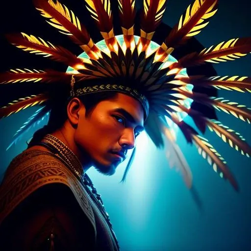a native american man wearing beautiful headdress, in a dark temple, background is dark,
intricate detail, modelshoot style, dreamlikeart, dramatic lighting. 8k, highly detailed, trending artstation,
LowAngleView-3000