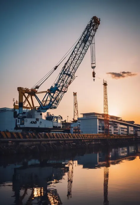 cinematic photo Japan crane,KATO KR10H-L japan crane. 35mm photograph, film, bokeh, professional, 4k, highly detailed