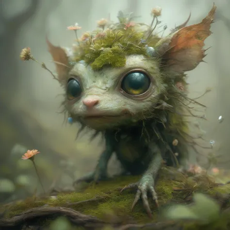 <lora:artfullytinyfae_sdxl_v1:1>,woodland creature searching for a mate,biome made of moss,twigs,flowers,gems,crystals,light,wind,energy,hope,ultra high definition,glossy,photo realistic,3d,national geographic photo of a fae caught on camera in his biome,