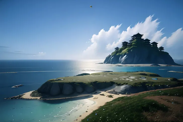 masterpiece, best quality,Ghost of Tsushima,ocean