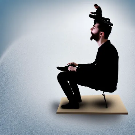 man standing on face sitting