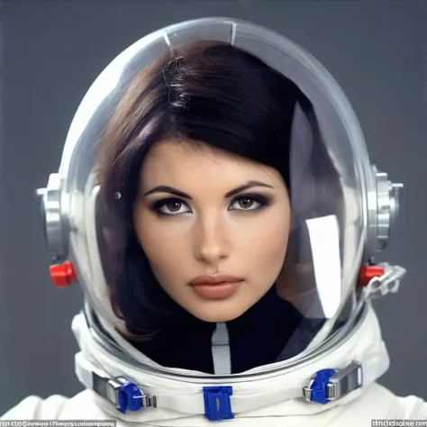 a close portrait photo of 22-year-old veronika zemanova zeman0va woman wearing a realistic spacesuit, studio lighting, <lora:zeman0va:1>,