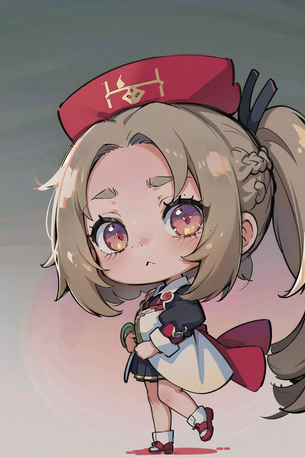 cute,kawaii,chibi,adorable, (masterpiece, best_quality, ultra-detailed, immaculate:1.3), epic, illustration, welcoming, 1girl, druid, crimson hair, Balayage,twin drills, casting spell, gradient background, in a studio, bombshell hair, gray hair, side ponytail,French Braid, faceplant<lyco:EnvyCuteMix12:1>