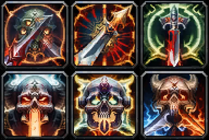 masterpiece, best quality, icon, spell, deathknight, blood, sword <lora:IconSpellWow_Pixel:1>