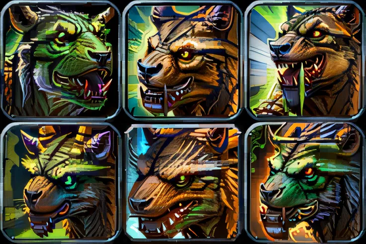 masterpiece, best quality, icon, spell, nature, bow, ranger, hunter, beast <lora:IconSpellWow_Sharp:1>