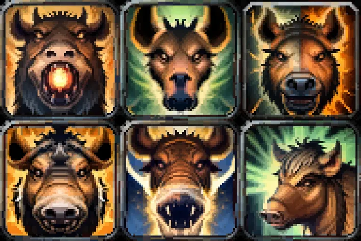 masterpiece, best quality, icon, spell, mage, boar, nature <lora:IconSpellWow_Pixel:1>