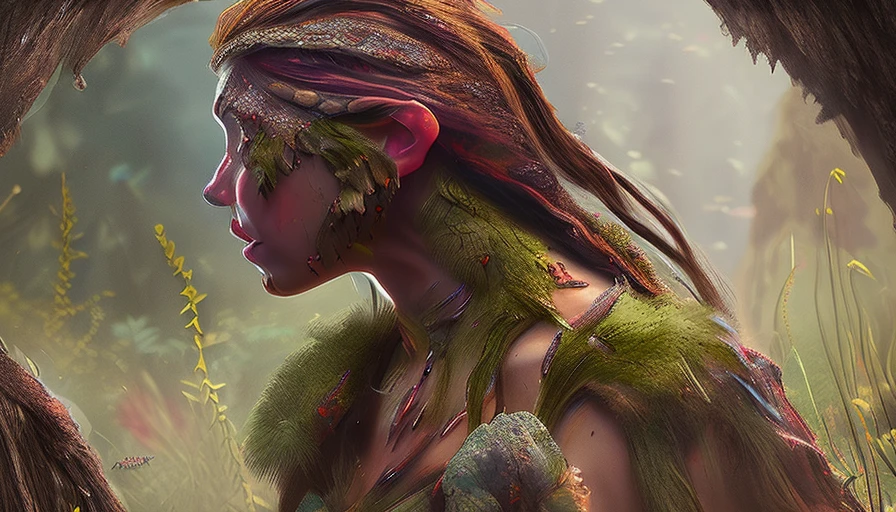 splash art, close-up portrait of a stunning jurassicpunk (cavemen girl|neanderthal woman) gathering berries, rusty dirty hair, dirty muddy face, ambient lighting, splash art, masterpiece, fantasy Art, high detail, freeze frame, movie still, action shot, trending on artstation, by Karol Bak, r/eyes