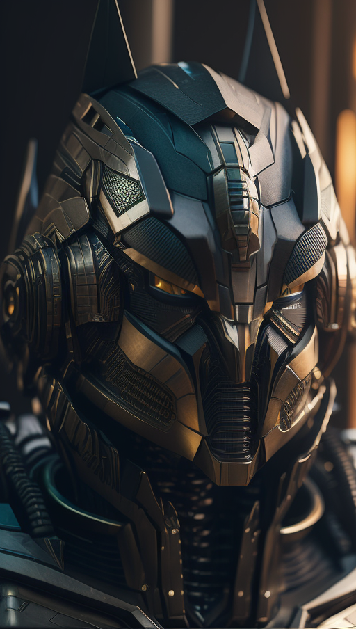 A close up of a helmet on a person in a suit - SeaArt AI