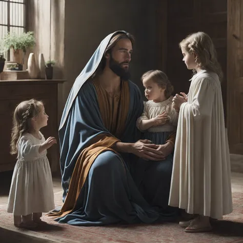 Having predestinated us unto the adoption of children by Jesus Christ to himself, according to the good pleasure of his will,8k, RAW photo, best quality, masterpiece:1.5, ulra high res, photorealistic:1.5,Cinematic Light,soft volumetric lighting:1.5, realistic, photo-realistic:1, detailed skin,professional lighting,Photography, Sharp focus, detailed ,professional lighting, photon mapping, detailed and intricate environment,highly detailed,best quality,artistic photography, photorealistic concept art, soft natural volumetric cinematic perfect light,MIDJOURNEY