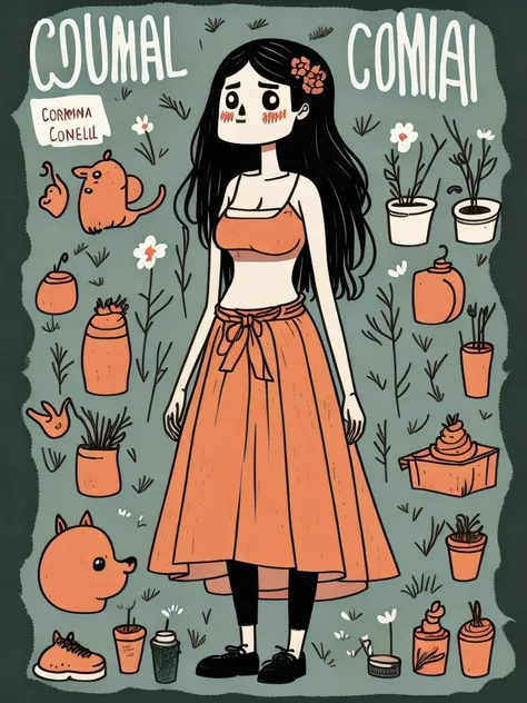 <lora:GemmaCorrell:1>fae woman full body character design by Gemma correll