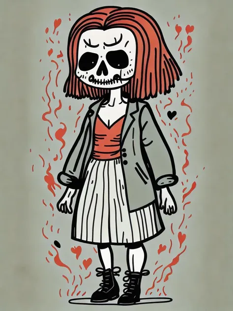 <lora:GemmaCorrell:1>skull woman fairy character design by Gemma correll