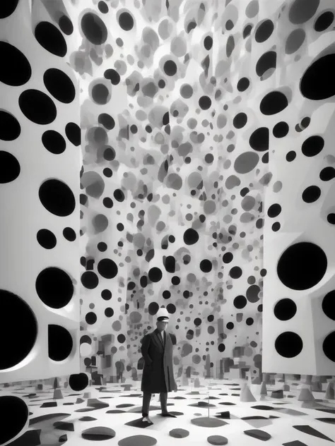 <lora:GilbertGarcin:1>Photograph of Jacques Tati in a mirror maze labyrinth with walls of mirrors everywhere , Leica monochrom, Chema Madoz style, surreal