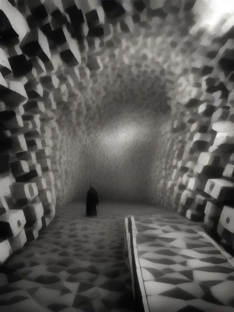 <lora:GilbertGarcin:1>In the beginning was the word, stylize, abstract, surreal, cinematic, directed by Stanley Kubrick