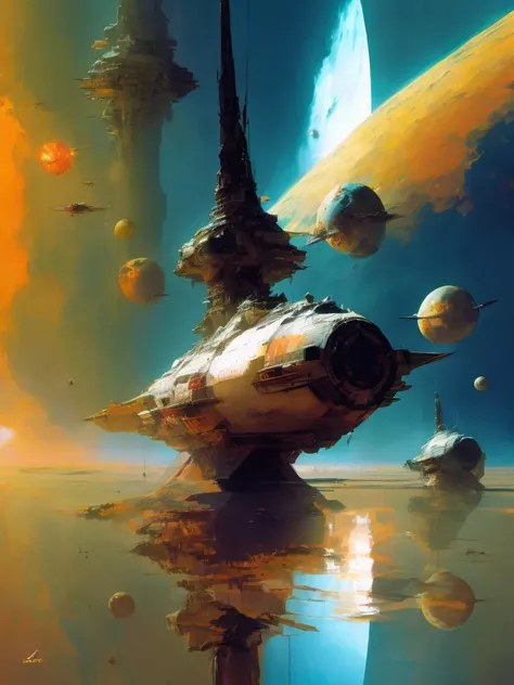 <lora:JohnBerkey:1>by John Berkey satellites in space orbit around the Earth, John Berkey space art style cinematography, atmospheric, photorealistic, elegant composition, Depth of Field, DOF, Tilt Blur, White Balance, 32k, Super-Resolution, Megapixel, ProPhoto RGB, VR, Halfrear Lighting, Backlight, Natural Lighting, Incandescent, Optical Fiber, Moody Lighting, Cinematic Lighting, Studio Lighting, Soft Lighting, Volumetric, Contre-Jour, Beautiful Lighting, Accent Lighting, Global Illumination, Screen Space Global Illumination, Ray Tracing Global Illumination, Optics, Scattering, Glowing, Shadows, Rough, Shimmering, Ray Tracing Reflections, Lumen Reflections, Screen Space Reflections, Diffraction Grading, Chromatic Aberration, GB Displacement, Scan Lines, Ray Traced, Ray Tracing Ambient Occlusion, Anti-Aliasing, FKAA, TXAA, RTX, SSAO, Shaders, OpenGL-Shaders, GLSL-Shaders, Post Processing, Post-Production, Cel Shading, Tone Mapping, CGI, VFX, SFX, insanely detailed and intricate, hypermaximalist, elegant, hyper realistic, super detailed, dynamic pose, photography cinematic, intense, cinematic composition + intricate detailed, cinematic lighting + rim lighting + color grading + focus + bokeh, 1X + Unsplash + 500px, taken by Canon EOS R5 RF85mm F1.8 MACRO lens 1/100sec