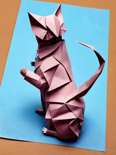 <lora:ORIGAMI:1>ORIGAMI style a cute origami kitten
