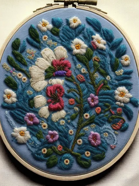 <lora:NEEDLEPOINT:1>NEEDLEPOINT style macro photo of ivory silk material, lit from the side, with embroidered Mtis floral patterns, blue flax, photographed hyper realistic, ARRIFLEX 35mm