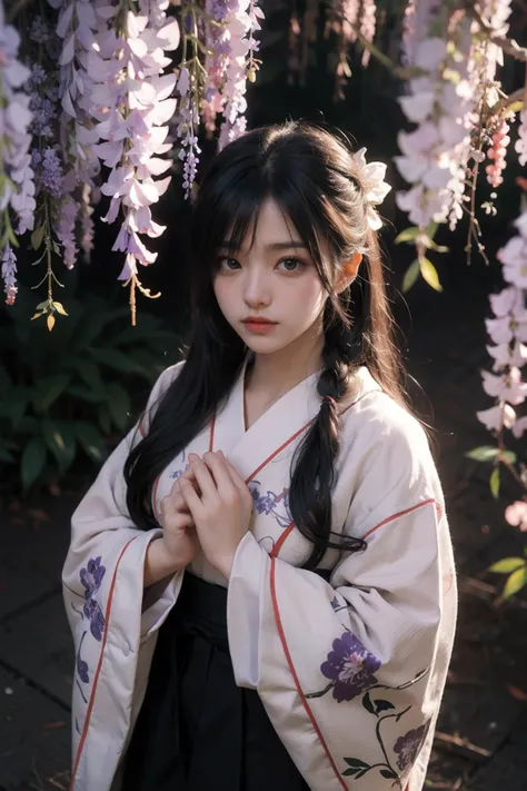 (masterpiece:1.2), best quality,PIXIV, As the moon,
long hair, moon,Hair Accessories, hakama,hair over one eye, violet hakama, wisteria print,hands in sleeves,long sleeves,
from above,
layered depth,
<lora:As the moon_20230809104912:0.6>   <lora:OC:0.25>  <lora:FilmVelvia3:0.4>