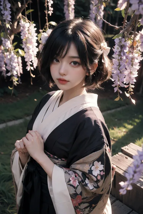 (masterpiece:1.2), best quality,PIXIV, As the moon,
short hair, moon,Hair Accessories, hakama,hair over one eye, violet hakama, wisteria print,hands down,
from above,
<lora:As the moon_20230809104912:0.55> <lora:OC:0.25> <lora:FilmVelvia3:0.35>