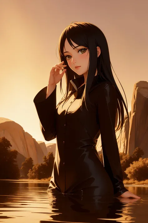 1girl, dark Vector Art, Golden ratio, landscape of a Saturated Relaxing ([The El Capitan|Rapids]:1.3) from inside of a Joshua Tree National Park, dense pond with Flora, Foggy, Classical, Flustered, Baroque Art, loop lighting, telephoto lens, Sepia filter, sgraffito, MOBA style, RTX, extremely beautiful, (cubism art by Lyonel Feininger:0.9) , feminine
